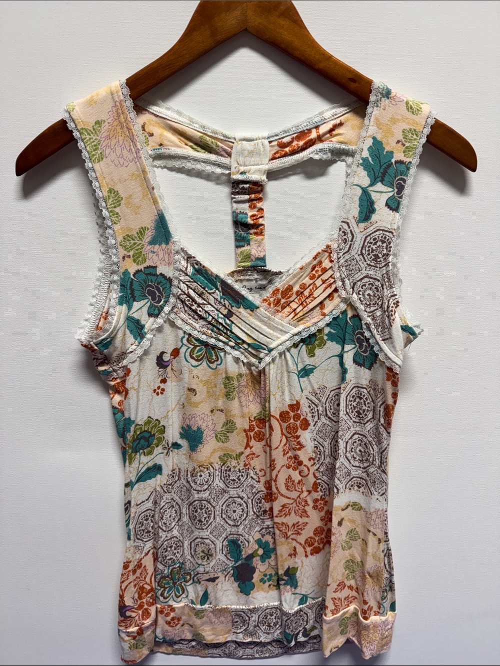 American Rag Multi-Color Floral Patchwork Tank Top